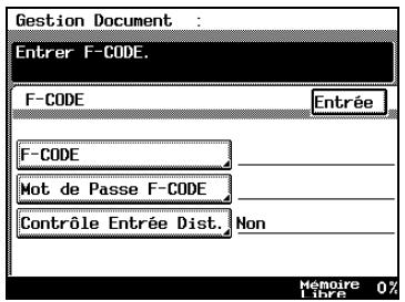 KONICA MINOLTA DI3510F - Entrez le mot de passe F-CODE à l'aide du clavier et pressez [OK]. - 2