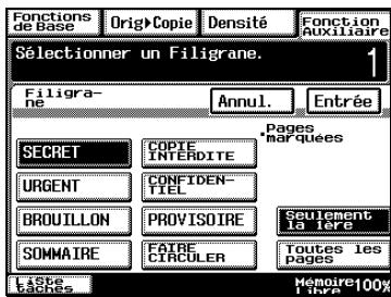 KONICA MINOLTA DI3510F - Procéder aux réglages de la fonction "Filigrane" - 3