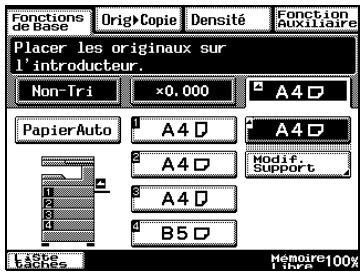 KONICA MINOLTA DI3510F - Pour sélectionner le papier chargé dans le plateau d'introduction multi-feuilles - 1