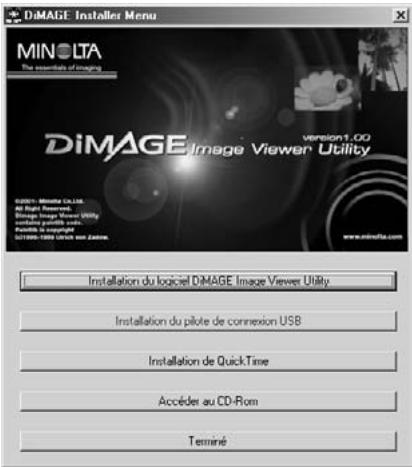 KONICA MINOLTA DIMAGE IMAGE VIEWER UTILITY 1.0 FOR DIMAGE 7/5/X/S304/S404 - Charger le CD-Rom du logiciel DiMAGE dans le lecteur de CD-Rom. - 1