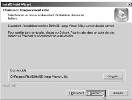 KONICA MINOLTA DIMAGE IMAGE VIEWER UTILITY 1.0 FOR DIMAGE 7/5/X/S304/S404 - Cliquer sur le bouton "Installation du logiciel DiMAGE Image Viewer Utility". - 2