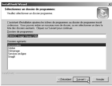 KONICA MINOLTA DIMAGE IMAGE VIEWER UTILITY 1.0 FOR DIMAGE 7/5/X/S304/S404 - Pour installer le logiciel dans le dossier par défaut (C:\Program Files\DiMAGE Image Viewer Utility), cliquer sur "Suivant". - 1