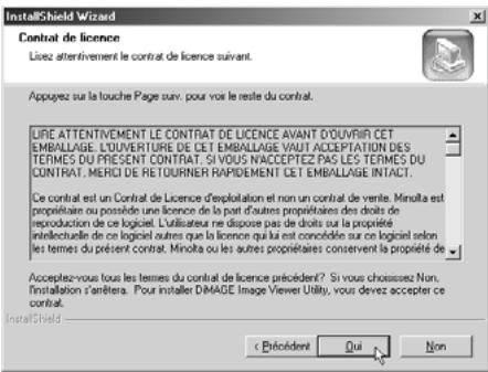 KONICA MINOLTA DIMAGE IMAGE VIEWER UTILITY 1.0 FOR DIMAGE 7/5/X/S304/S404 - Cliquer sur le bouton "Installation du logiciel DiMAGE Image Viewer Utility". - 1