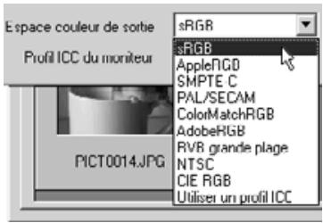 KONICA MINOLTA DIMAGE IMAGE VIEWER UTILITY FOR DIMAGE S404 - Réglage de l'espace couleur de sortie - 3