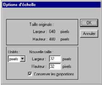 KONICA MINOLTA DIMAGE V SOFTWARE-WIN - MODIFICATIONS DE LA TAILLE D'IMAGE - 2
