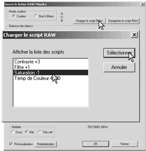 KONICA MINOLTA DIMAGE VIEWER VER2.0 - Charger les scripts RAW - 2