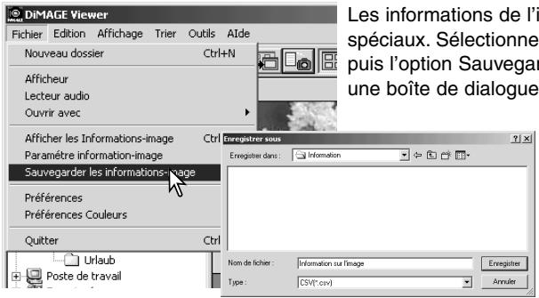 KONICA MINOLTA DIMAGE VIEWER VER2.1 - Afficher et sauvegarder les informations des images - 3