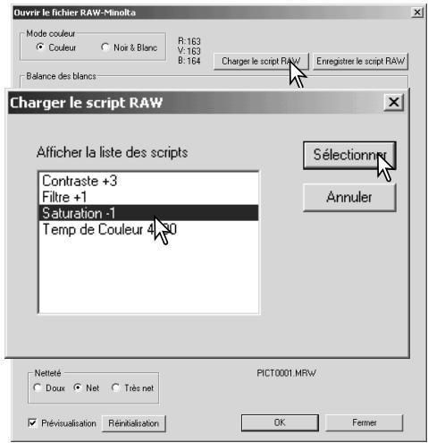 KONICA MINOLTA DIMAGE VIEWER VER2.1 - Charger les scripts RAW - 2