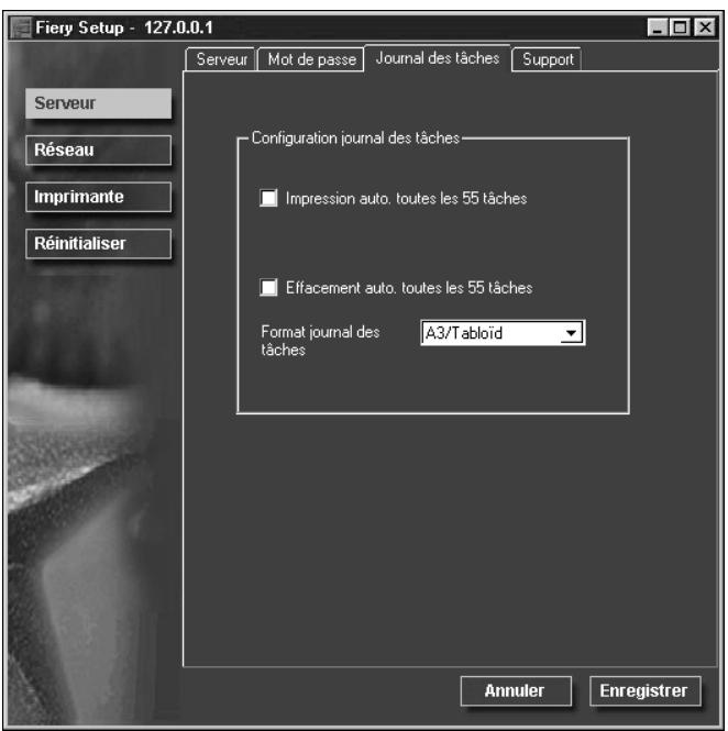 KONICA MINOLTA FIERY X3E FOR CF2001/CF1501 (VER.2.0) - Configuration du journal des tâches - 1