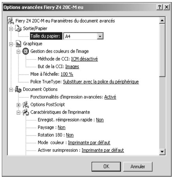 KONICA MINOLTA FIERY Z5 FOR CF2001 - Définition des options et impression sous Windows 2000 - 3