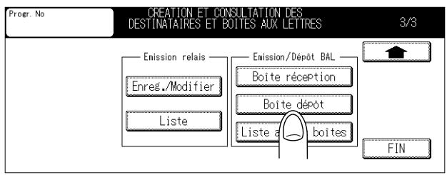 KONICA MINOLTA FK 103 - Appuyez deux fois sur ↓ puis sur Boîte dépôt dans Emission/Dépôt BAL. - 1