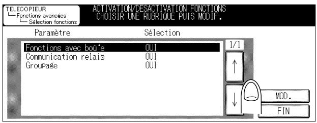 KONICA MINOLTA FK 103 - Sélectionnéz la fonction que vous souhaitez régler à l'aide de ↓ ou ↑. - 1