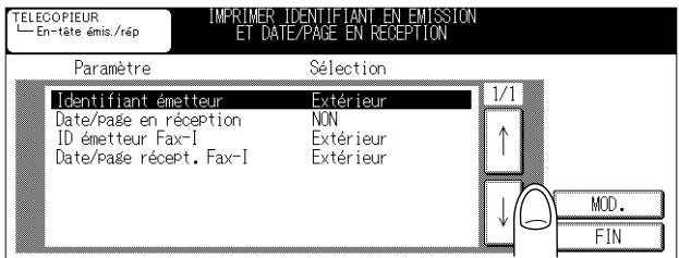 KONICA MINOLTA FK 103 - Sélectionnez le paramètre souhaité à l'aide de ↓ ou ↑. - 1