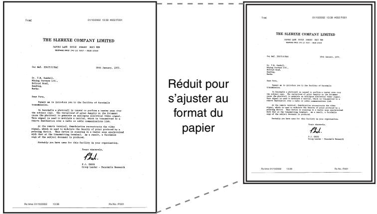 KONICA MINOLTA FK 103 - Enregistrement après réduction du document pour qu'il s'ajuste au format du papier - 1
