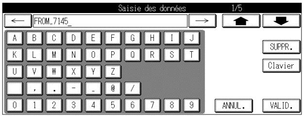 KONICA MINOLTA FK 103 - Appuyez sur les caractères de votre choix pour saisir le titre, puis sur VALID. - 1