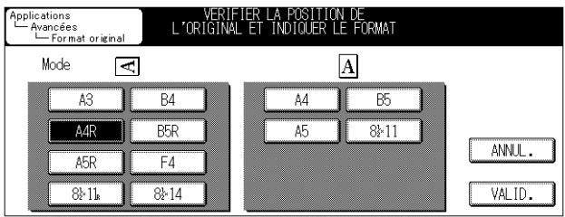 KONICA MINOLTA FK 103 - Appuyez sur la touche correspondant au format du document à émettre. - 1