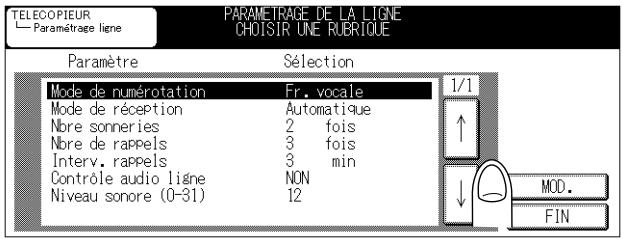 KONICA MINOLTA FK 103 - Sélectionnez le paramètre souhaité à l'aide de ↓ ou ↑. - 1