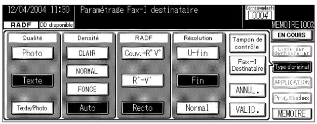 KONICA MINOLTA FK 103 - Sélectionnez une Compression et un des Formats papier en fonction des possibilités de réception du destinataire et appuyez sur VALID. - 1