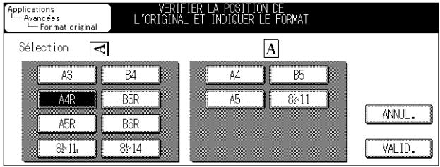 KONICA MINOLTA FK 103 - Appuyez sur la touche correspondant au format de l'original. - 1