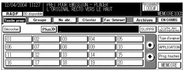 KONICA MINOLTA FK 103 - Appuyez sur Touche progr. dans l'écran de base du télé-copieur et Sélectionnez le destinataire programme de votrechoix. - 1
