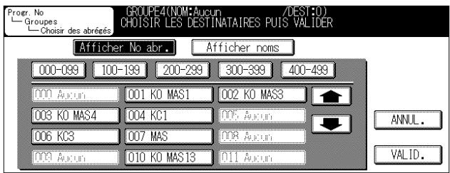 KONICA MINOLTA FK 103 - Appuyez sur les touches représentant les destinataires que vous souhaitez affecter au groupe de numérotation. - 1