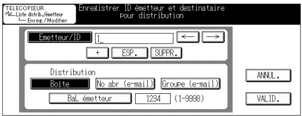 KONICA MINOLTA FK 103 - Saisissez l'identification du télécopier à l'aide du pavé numérique, +, ESP, → ou ←. - 1