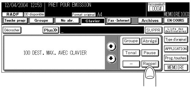 KONICA MINOLTA FK 103 - Appuyez sur Clavier, puis sur Rappel. - 1