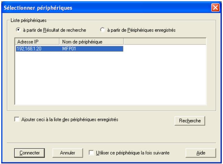 KONICA MINOLTA HDD TWAIN FR 101 - Sélectionnez le périhérique devant être connecté, puis cliquez sur [Connector]. - 1