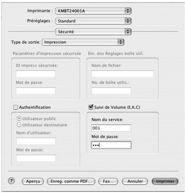 KONICA MINOLTA IC 204 PH2 CONTROLLER - Spécification des réglages (pour Mac OS X) - 1