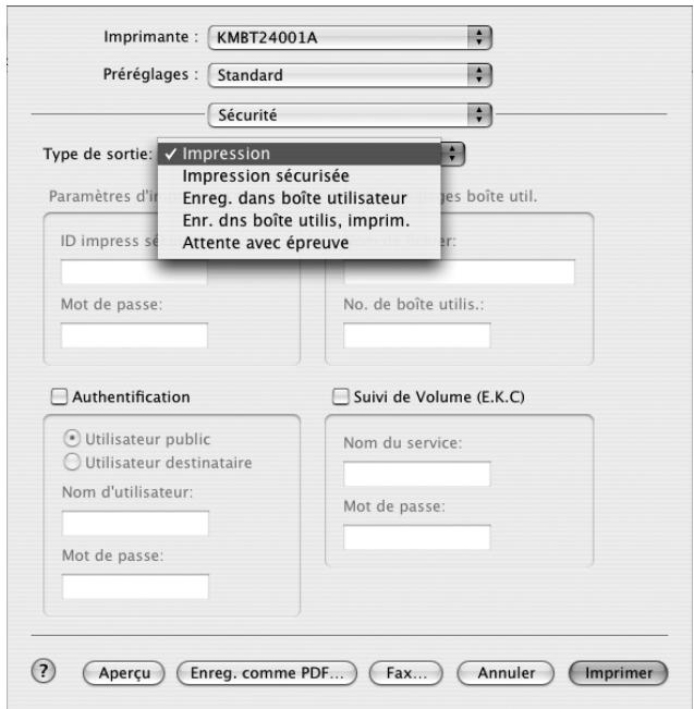 KONICA MINOLTA IC 204 PH2 CONTROLLER - Spécification des réglages (pour Mac OS X) - 1