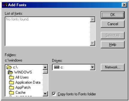 KONICA MINOLTA IC 204 PH2 CONTROLLER - Sélectionnez la police à ajouter dans le dossier [\ScreenFont\PCL] ou dans le dossier [\ScreenFont\PostScript] du CD-ROM logiciel utilisateur. - 1