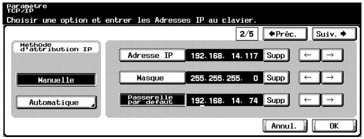 KONICA MINOLTA IC 204 PH2 CONTROLLER - Spécification de l'Adresse IP - 1