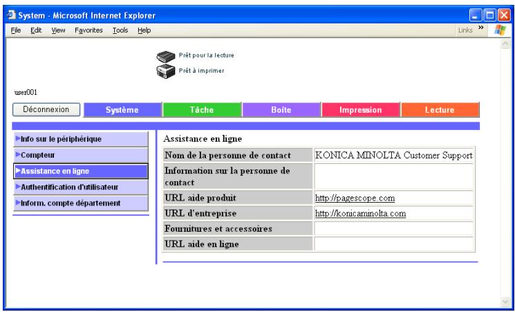 KONICA MINOLTA IC 204 PH2 CONTROLLER - Onglet Système – Assistance en ligne - 1