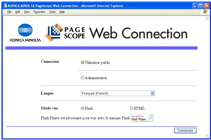 KONICA MINOLTA IC 204 PH2 CONTROLLER - Dans la page de connexion, sélectionnez [Utilisateur public]. - 1