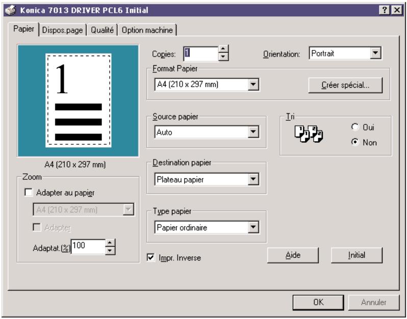 KONICA MINOLTA K7013 TWAIN - Paramétrer l'imprimante via le Driver PCL - 1