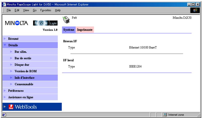KONICA MINOLTA PI5500 PSL - Information d'interface - 1