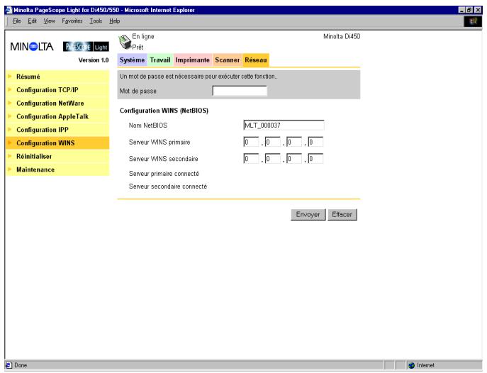 KONICA MINOLTA PSLOR PI5501 - Configuration WINS - 1