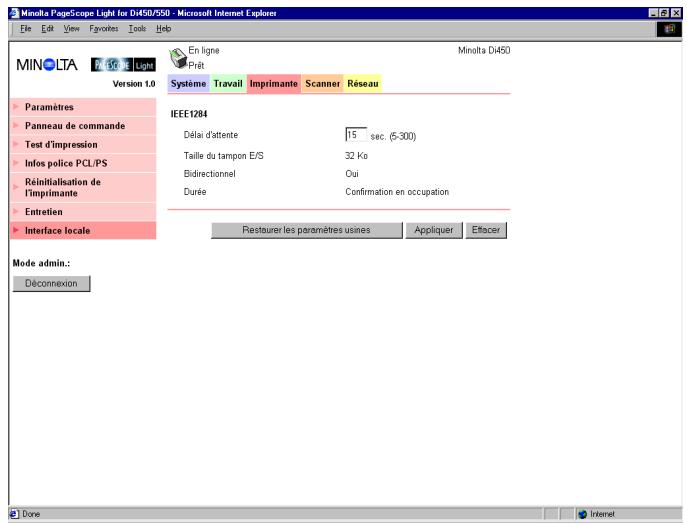 KONICA MINOLTA PSLOR PI5501 - Interface locale - 1