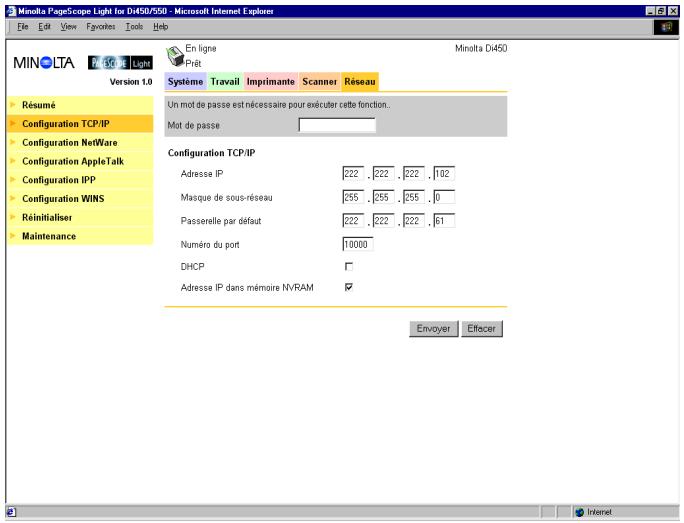 KONICA MINOLTA PSLOR PI5501 - Configuration TCP/IP - 1