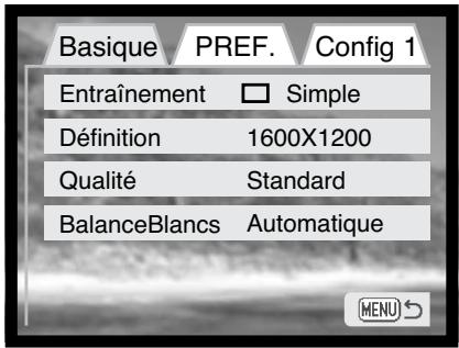 KONICA MINOLTA DIMAGE X - Navigation dans le menu mode Enregistrement - 6