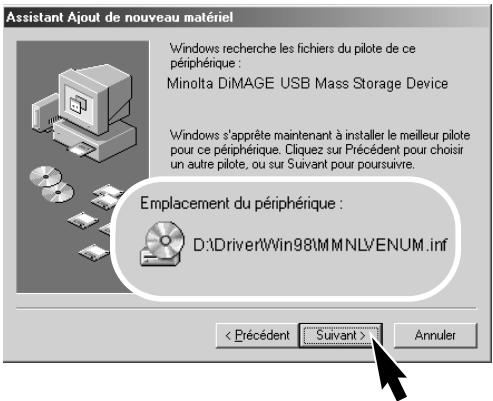 KONICA MINOLTA DIMAGE X - Connexion à Windows 98 et 98SE - 6