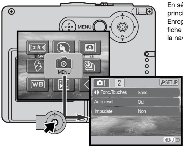 KONICA MINOLTA DIMAGE X21 - NAVIGATION DU MENU MODE ENREGISTREMENT - FONCTIONS AVANCÉES - 1