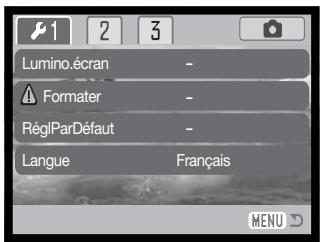 KONICA MINOLTA DIMAGE X31 - MENU RÉGLAGES - NAVIGATION DANS LE MENU RÉGLAGES - 7