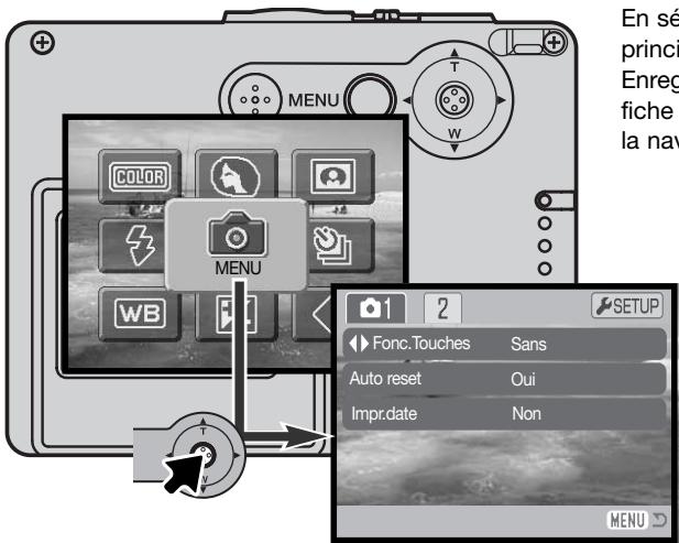 KONICA MINOLTA DIMAGE X31 - NAVIGATION DU MENU MODE ENREGISTREMENT - FONCTIONS AVANCÉES - 1