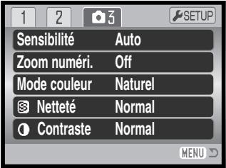 KONICA MINOLTA DIMAGE Z1 - Navigation dans les menus d'enregistrement - 16