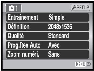 KONICA MINOLTA DIMAGE Z1 - Navigation dans les menus d'enregistrement - 10