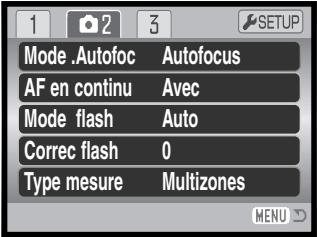KONICA MINOLTA DIMAGE Z1 - Navigation dans les menus d'enregistrement - 15