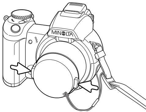 KONICA MINOLTA DIMAGE Z1 - Fixation de la courroie et du capuchon d'objectif - 2