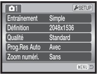 KONICA MINOLTA DIMAGE Z10 - Navigation dans les menus d'enregistrement - 11