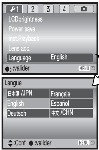 KONICA MINOLTA DIMAGE Z10 - Réglage de la langue des menus - 2
